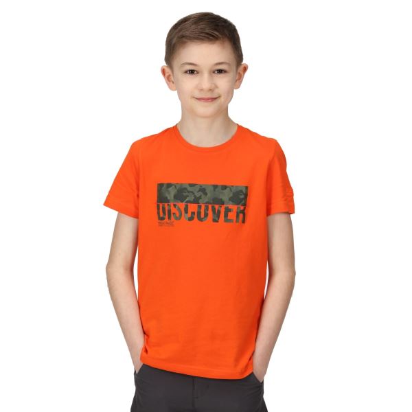 Detské bavlnené tričko Regatta BOSLEY V oranžová