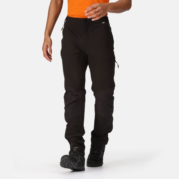 Pánske softshellové nohavice Regatta QUESTRA - skrátená dĺžka čierna