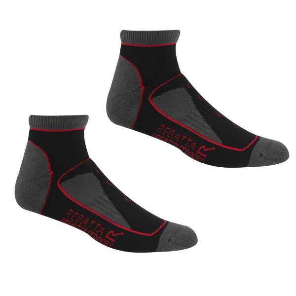Dámske ponožky Regatta SAMARIS TRAIL čierna / červená