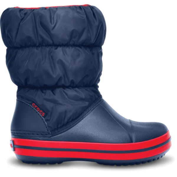 Detské zimné topánky Crocs WINTER PUFF BOOT tmavo modrá / červená