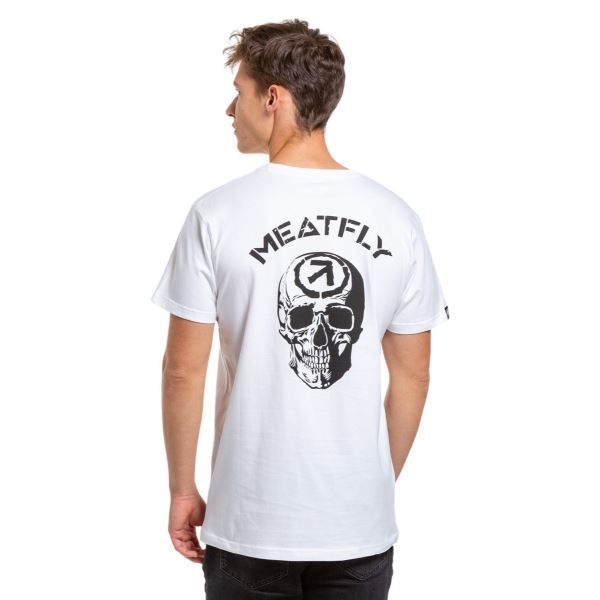 Pánske tričko Meatfly Skuller biela