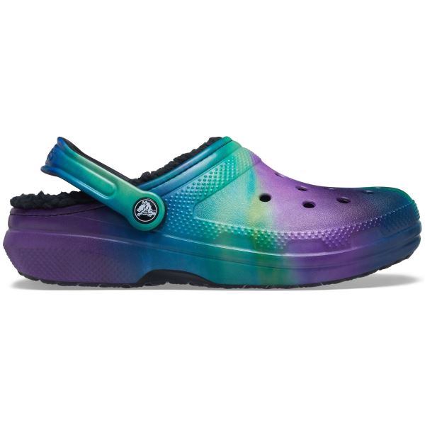 Dámké topánky Crocs CLASSIC LINED čierna / fialová