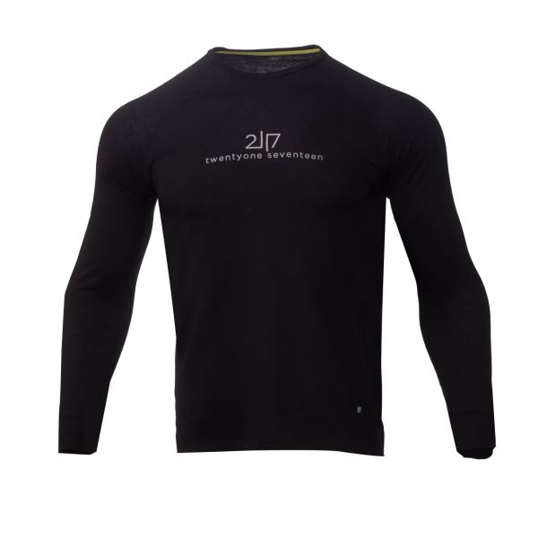 Pánske merino tričko s dlhým rukávom 2117 LUTTRA čierna