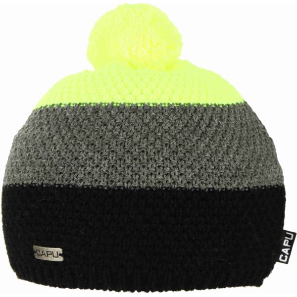 Zimná čiapka CAPU 6311 žltá / sivá / čierna