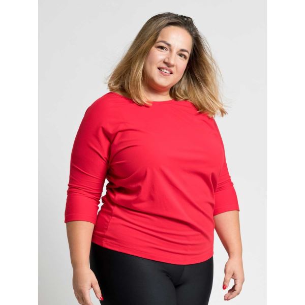 Dámske bavlnené tričko Plus Size CityZen s elastanom červená