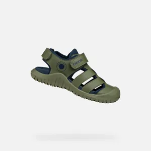 Chlapčenské sandále Geox S. Fusbetto Pre khaki Chlapčenské sandále Geox S. Fusbetto Pre khaki