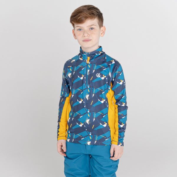 Detské funkčné tričko Dare2b COMMIT modrá / žltá