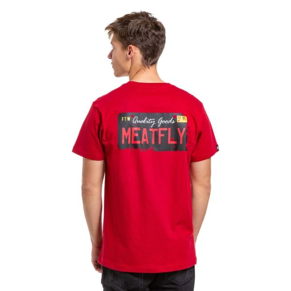 Pánske tričko Meatfly Plate červená