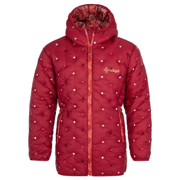 Dievčenské zimné prešívaný kabát Kilpi Damia-JG tmavo červená