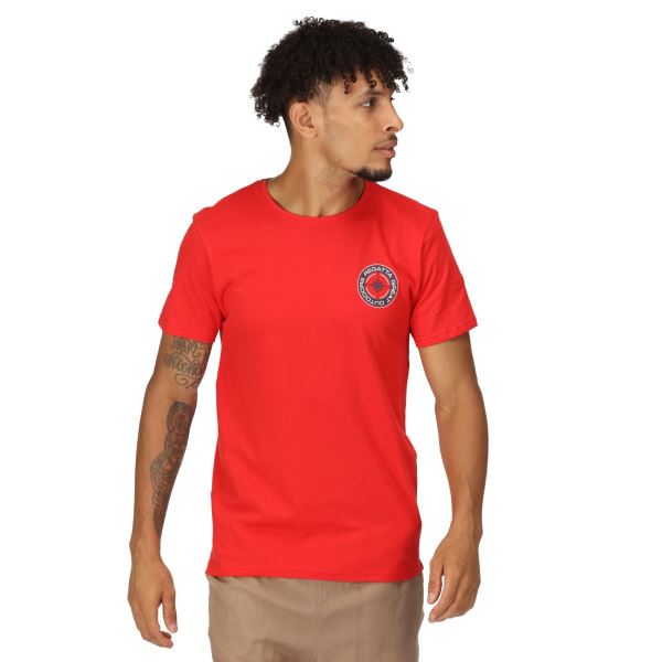 Pánske bavlnené tričko Regatta CLINE VII červená