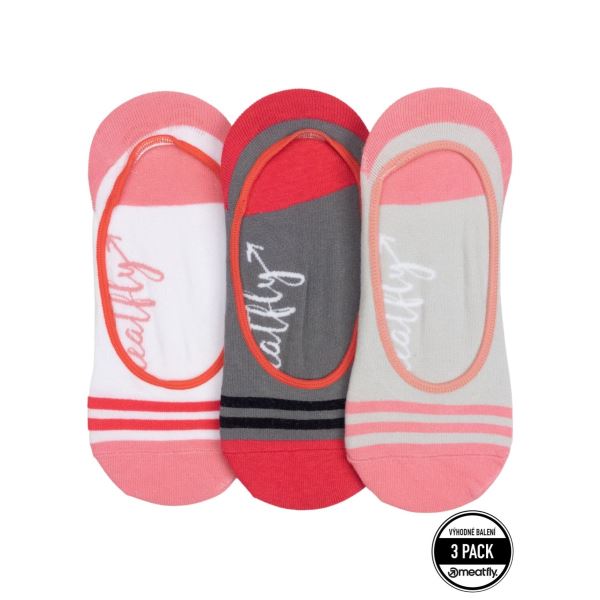 Dámske ponožky Meatfly Low Socks Triple Pack biela/ružová