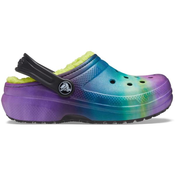 Detské topánky Crocs CLASSIC LINED zelená / fialová