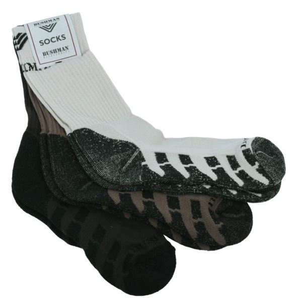 Unisex ponožky BUSHMANPromo Set Trek 3 béžová/hnedá