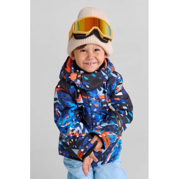 Chlapčenská zimná lyžiarska bunda Reima Kairala čierna/modrá