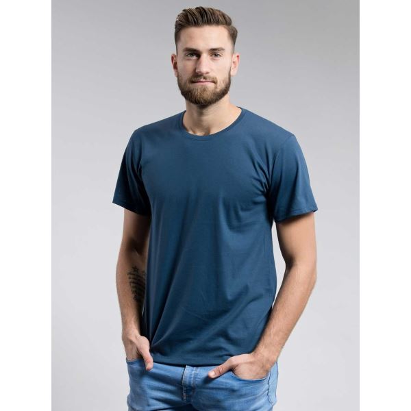 Pánske bavlnené tričko CityZen s okrúhlym výstrihom modrá