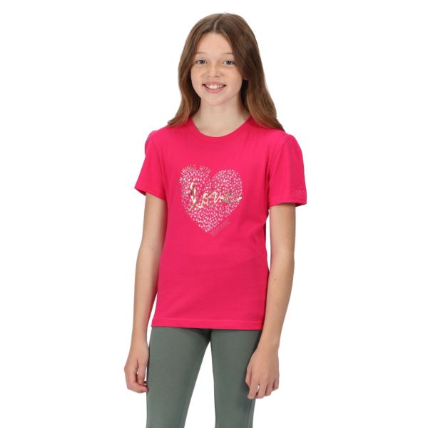 Detské bavlnené tričko Regatta BOSLEY V ružová