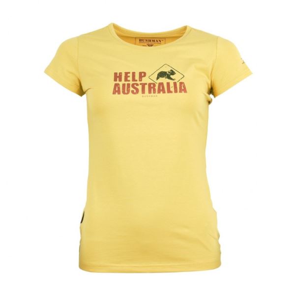 Dámske tričko BUSHMAN HELP AUSTRALIA W žltá