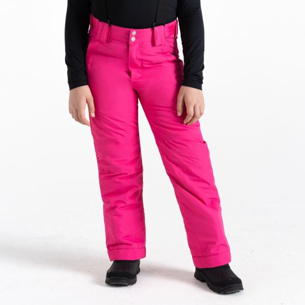 Detské zimné lyžiarske nohavice OUTMOVE II tmavo ružová