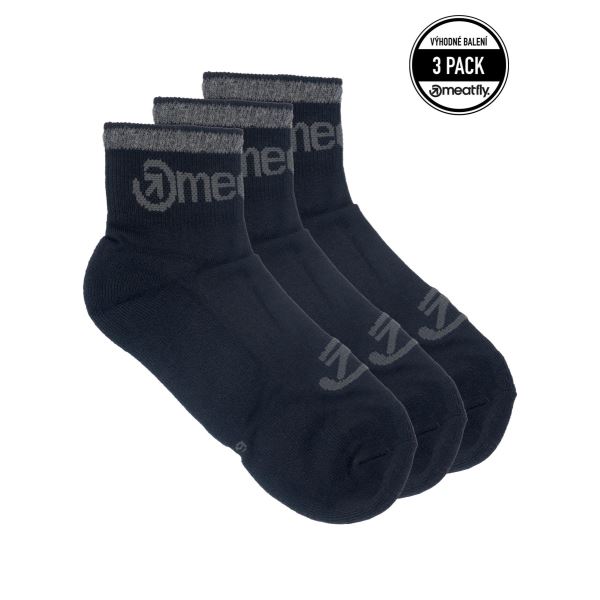 Unisex ponožky Meatfly Middle Triple čierna/čierna