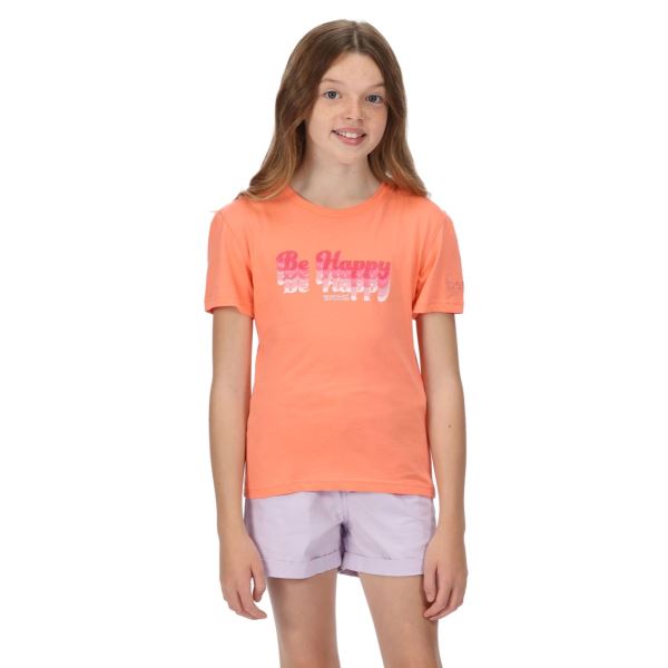 Detské bavlnené tričko Regatta BOSLEY V svetlo oranžová
