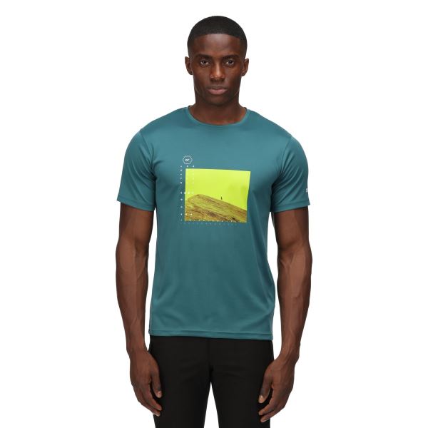 Pánske funkčné tričko Regatta FINGAL VI zelenomodrá