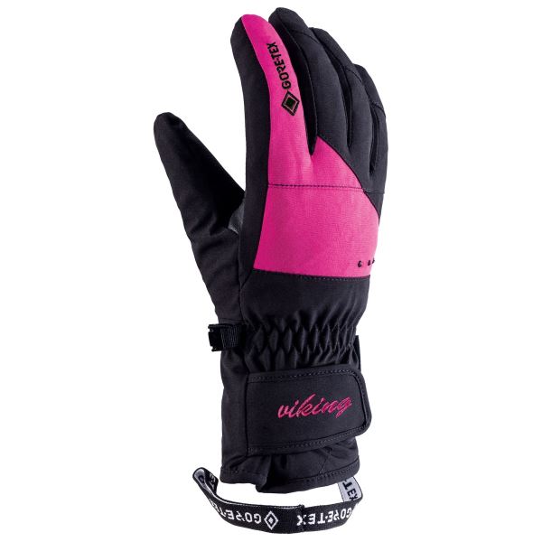 Dámske lyžiarske rukavice Viking SHERPA GTX čierna/ružová