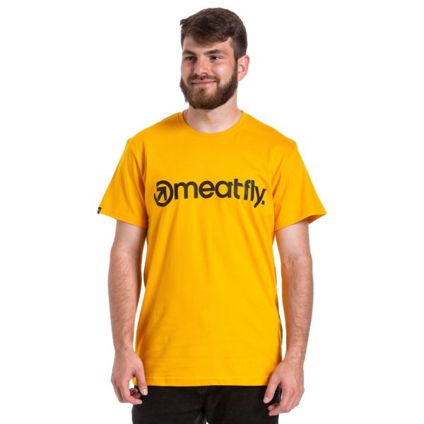 Pánske tričko Meatfly MF Logo žltá