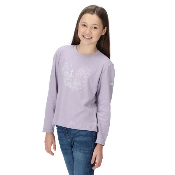 Detské bavlnené tričko Regatta WENBIE III zvelte fialová