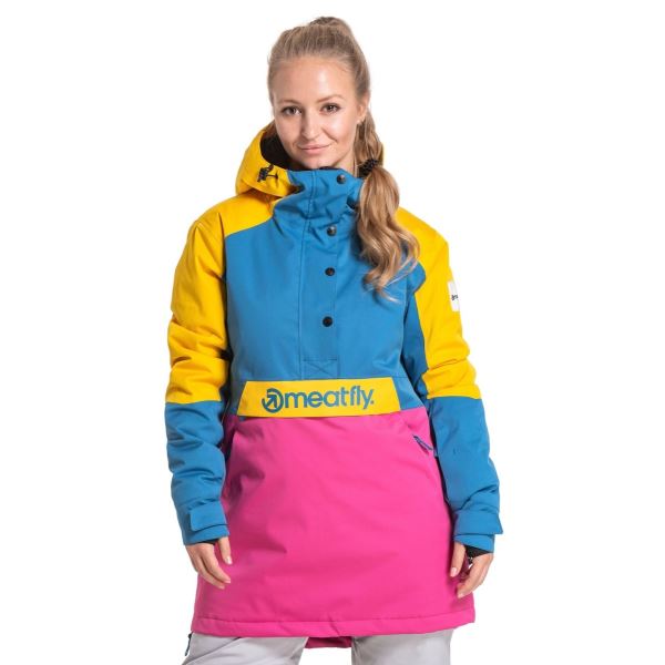 Dámska bunda Meatfly SNB & SKI Aiko Premium žltá/modrá/ružová