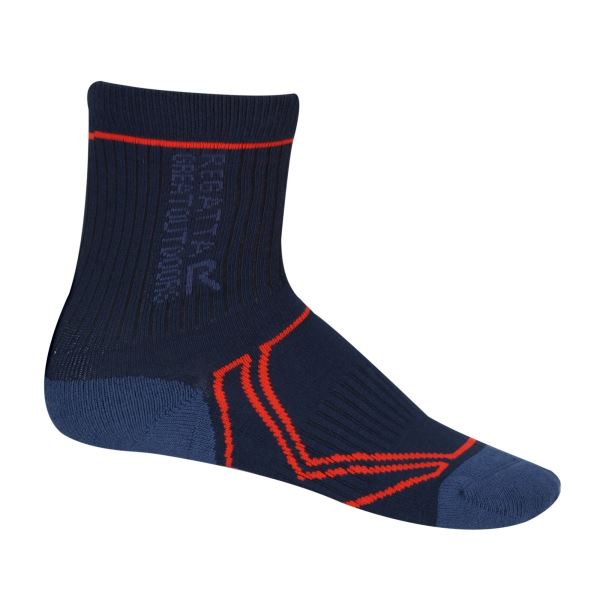 Chlapčenské ponožky Regatta TREKTRAIL červená / modrá