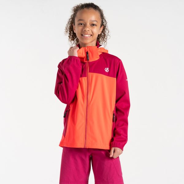 Detská softshellová bunda Dare2b CHEER oranžová/ružová