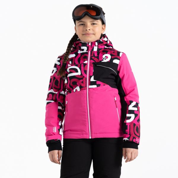 Detská zimná lyžiarska bunda Dare2b TRAVERSE ružová/čierna