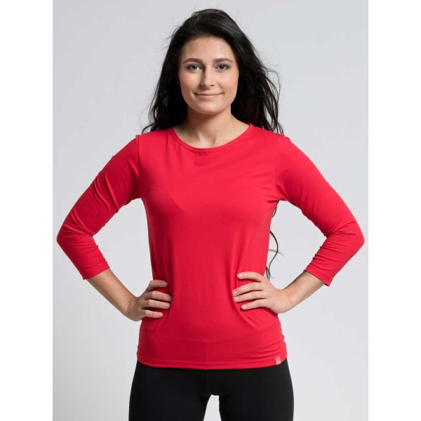 Dámske bavlnené tričko s 3/4 rukávom CityZen s elastanom červená