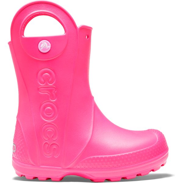 Dětslé gumáky Crocs HANDLE It Rain Boot ružová