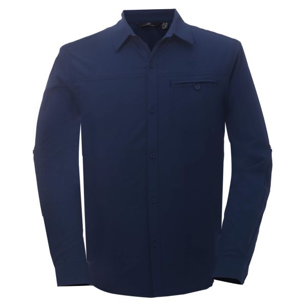 Pánska outdoorová košeľa s dlhým rukávom 2117 IGELFORS tmavo modrá