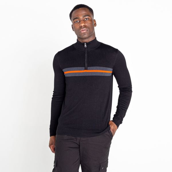 Pánsky pletený sveter Dare2b UNITE US čierna/oranžová