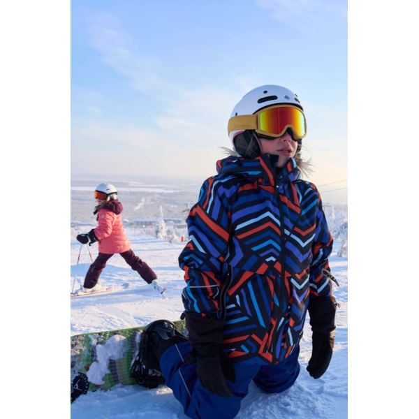 Chlapčenská zimná lyžiarska bunda Reima Tirro modrá/oranžová
