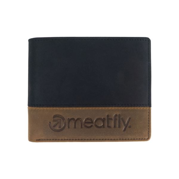 Kožená peňaženka Meatfly Eddie Premium čierna/hnedá