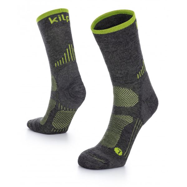 Unisex outdoorové ponožky Kilpi MIRIN-U s merino vlnou svetlo zelená