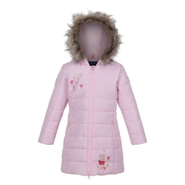 Dievčenské prešívaný kabát Regatta PEPPA svetlo ružová