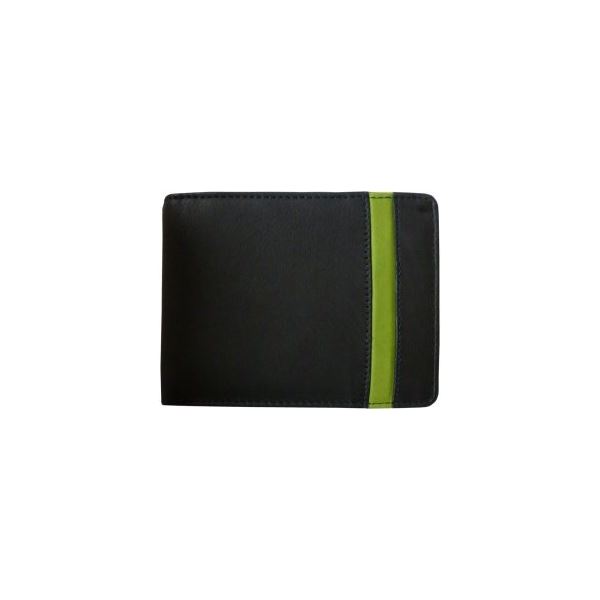 Pánska kožená peňaženka WFY 471 čierno / zelená