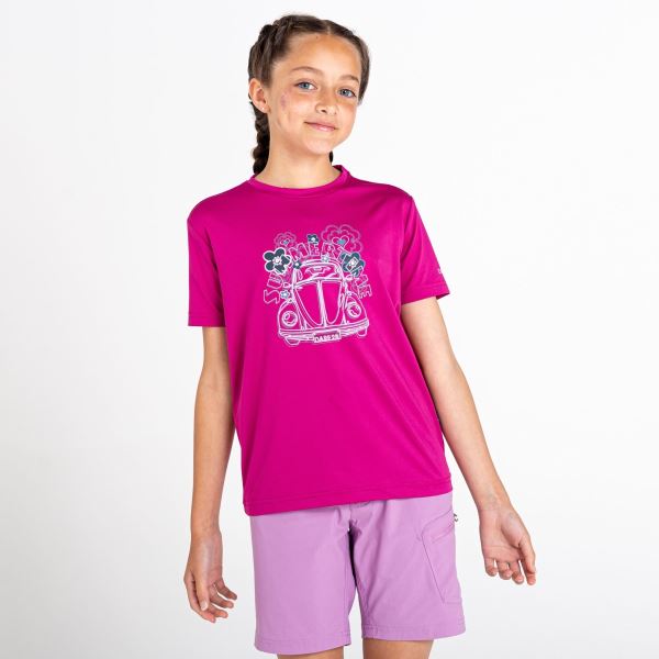Detské funkčné tričko Dare2b RIGHTFUL tmavo ružová