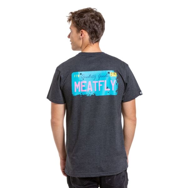 Pánske tričko Meatfly Plate tmavo šedá