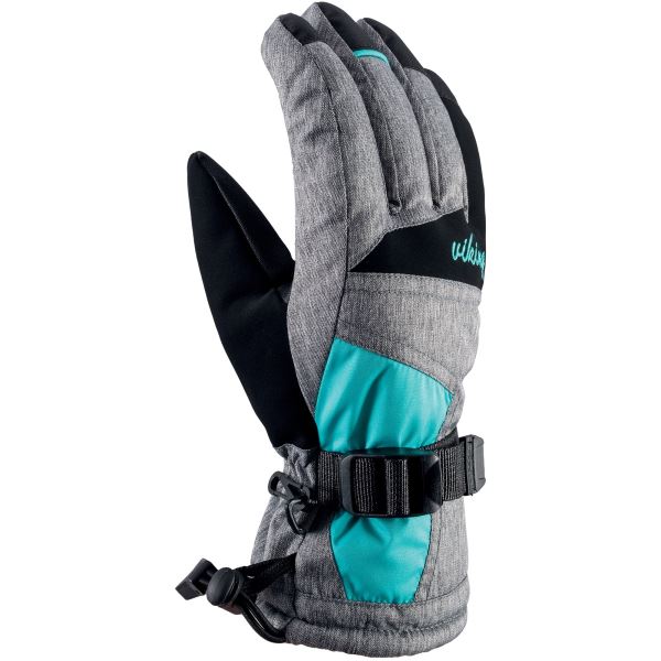 Dámske lyžiarske rukavice Viking RONDA šedá/tyrkysová