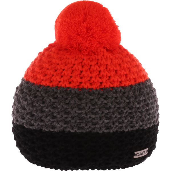 Pánska zimná čiapka Capu 318 čierna / oranžová