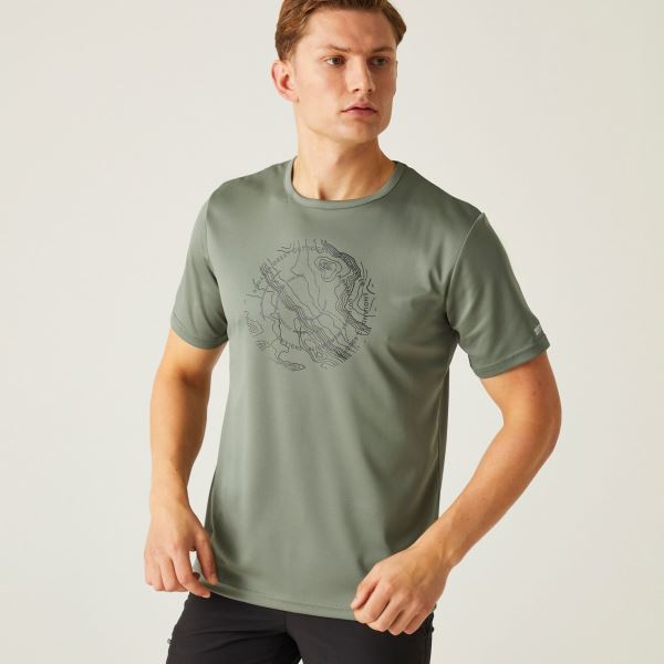 Pánske funkčné tričko Regatta FINGAL VIII zelenošedá