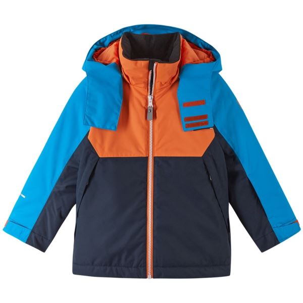 Chlapčenská zimná lyžiarska bunda Reima Autti modrá/oranžová