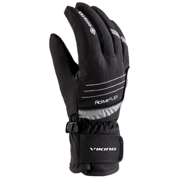 Detské lyžiarske rukavice Viking HELIX GTX čierna/sivá