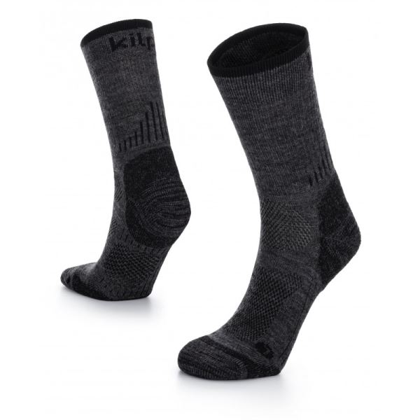 Unisex outdoorové ponožky Kilpi MIRIN-U s merino vlnou čierna