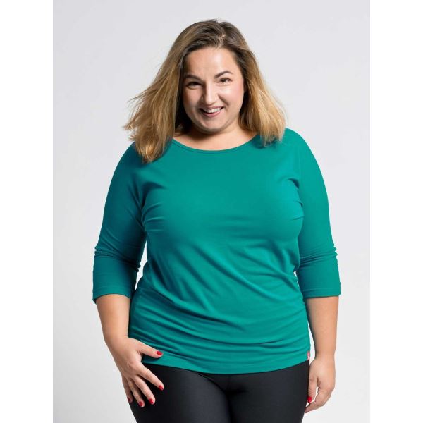 Dámske bavlnené tričko Plus Size CityZen s elastanom smaragdová